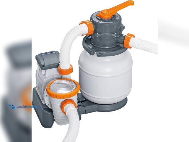 Lot 49-5543053 - Bestway 58498E Flowclear 1500 Gallon Sand Filter Pool Pump for Above Ground 300 to 11,200 Gallon Swi...
