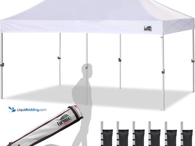 Lot 49-5541403 - Eurmax USA 10x20ft Pop Up Canopy, Commercial Instant Tent for Outdoor Events, Patented No-Tip Rollin...