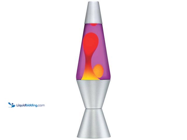 Lot 49-3527200 - Lava
14.5 in. Classic Lamp - Yellow Wax/Purple Liquid/Silver Base and Cap (no bulb) Used