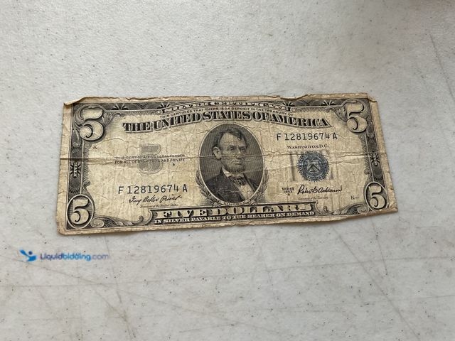 Lot 49-1505247 - 1953 A BLUE SEAL UNITED STATES $5 DOLLAR BANKNOTE BILL #COINS1211