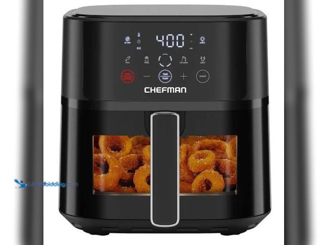 Lot 49-5545565 - Chefman - TurboFry Touch 6-Qt Easy-View Air Fryer w/ 4 Cooking Presets and 450°F Hi-Fry Button - Bla...