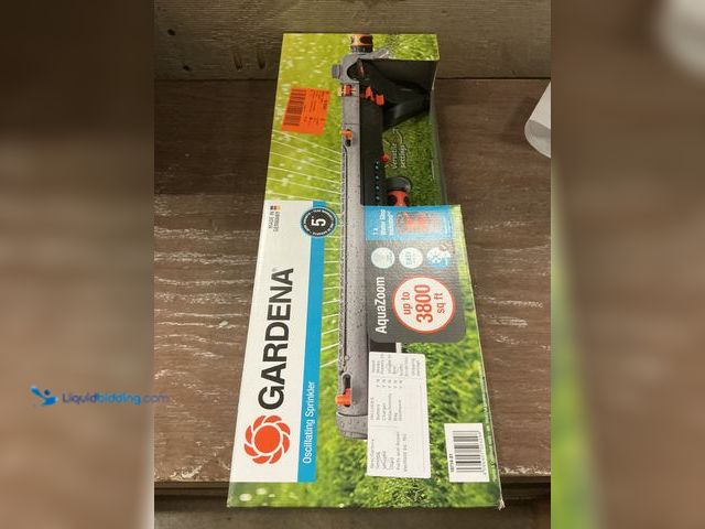 Lot 49-3539473 - Gardena 3800 sq ft Metal Oscillating Sprinkler W/ Aqua Zoom Model 18714-81 (unable to test) Unused