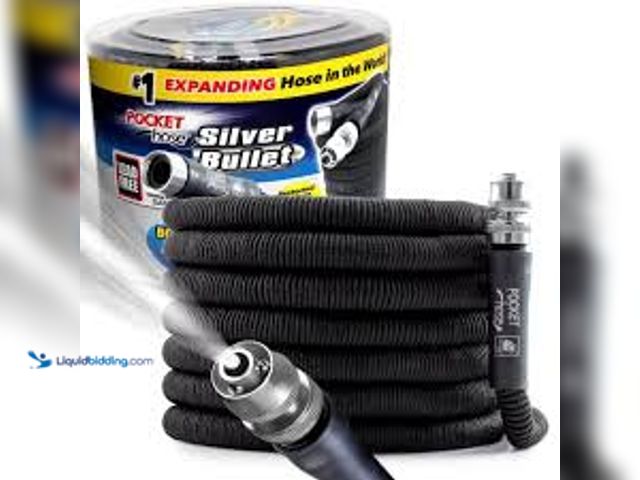 Lot 49-5411768 - Pocket Hose Silver Bullet 3/4 in. Dia x 100 ft. Lightweight Kink-Free Expandable Water Garden Hose. ...