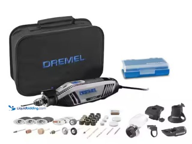 Lot 49-2022759 - Dremel 4300 Series 1.8 Amp Variable Speed Corded Rotary Tool Kit w/ Mounted Light, 40 Accessories, 5...