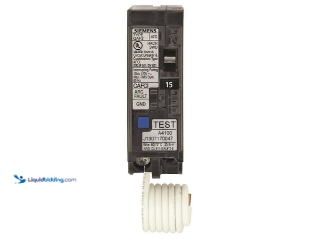 Lot 49-5410478 - Siemens 15 Amp 1 in. Single-Pole Combination AFCI Circuit Breaker RBPU. [Model # US2:QA115AFCP] Unus...