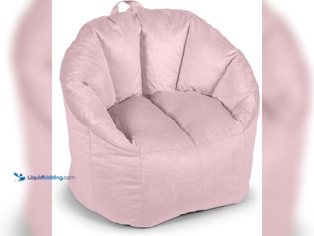 Lot 49-3563408 - Big Joe Milano Plush Desert Rose Beanbag Chair. Model: B0BH9GNTRH. Unused