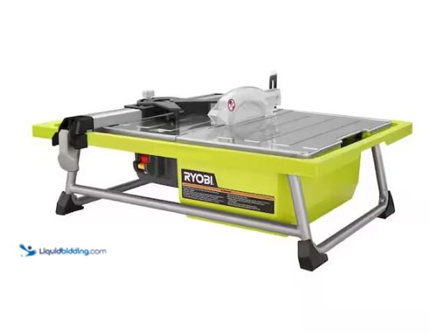 Lot 49-1627573 - RYOBI 4.8 -Amps 7 in. Blade Corded Tabletop Wet Tile Saw Model # WS722, Used, Has Attachments, Unabl...