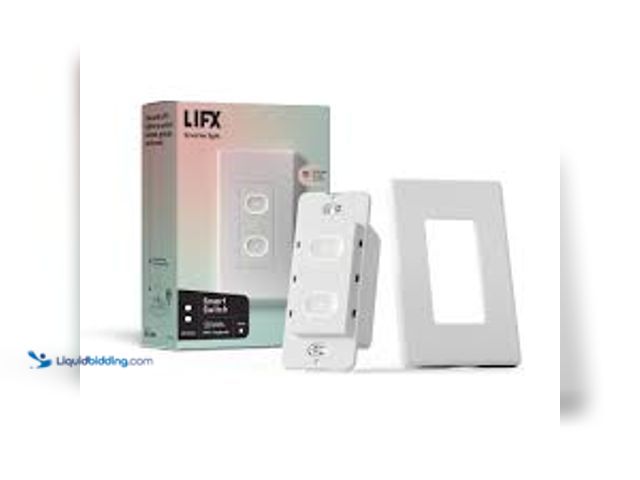 Lot 49-3538855 - LIFX Smart Wi-Fi Connected White Touch Light Switch for Dimmable 210W LED and 650W Incandescent Bulb...