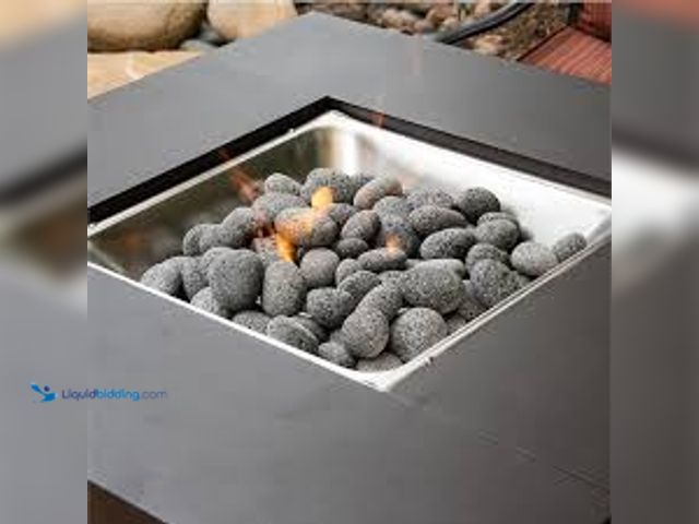 Lot 49-5485746 - Fire Pit Essentials. 10 lbs. of Black 2 in. to 4 in. Round Lava Rock - Fire Rock for Fire Pits and F...