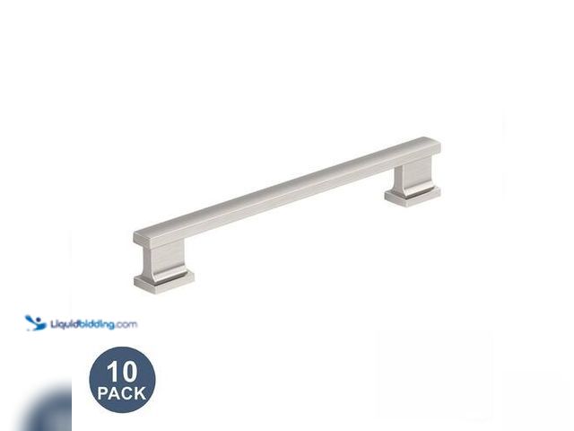 Lot 49-3617062 - Amerock 10-Pack Triomphe 6-5/16 in. 160mm Classic Satin Nickel Bar Cabinet Pulls Model # 10BX37093G1...