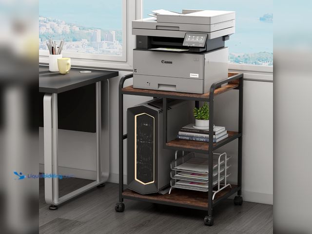 Lot 49-5406717 - 22 x 18 Inch Large Printer Stand, Mobile Printer Table with Wheels for Home Office Storage and Organ...