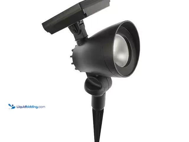 Lot 49-5555518 - p Hampton Bay
55 Lumen Black LED Weather Resistant Outdoor Solar Spot Light with Adjustable Head, U...