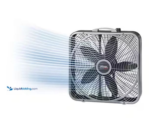 Lot 49-5573524 - Lasko
Power Plus 20 in. 3 Speed Box Fan for Home in Gray with Weather Shield Design for Window Use,...