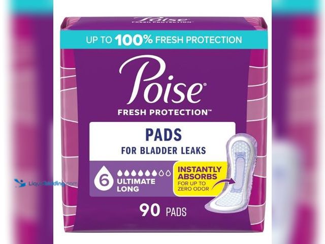 Lot 49-1569674 - Poise Incontinence & Postpartum Pads for Bladder Leaks, 6 Drop Ultimate Absorbency, Long Length, 90 ...
