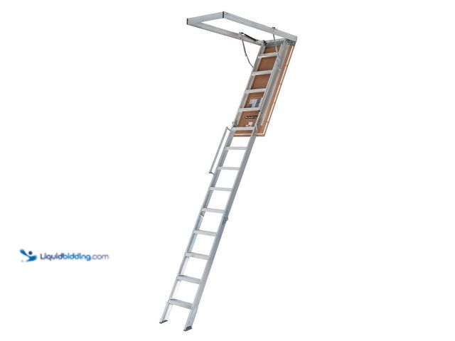 Lot 49-5484859 - Louisville Ladder
Energy Efficient 10 ft.- 12 ft., 22.5 in. x 63 in. Insulated Aluminum Attic Ladde...