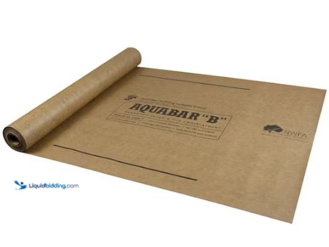 Lot 49-1565929 - Fortifiber 500 sq. ft. 36 in. Wide x 167 ft. Long x 7 mil Thick Aqua bar "B" Tile Underlayment Roll,...