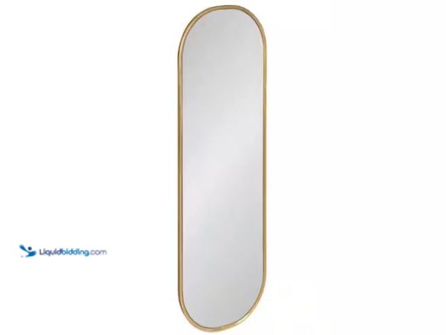 Lot 49-1631382 - Kate and Laurel Large Oval Gold Neo-Classical Mirror (48 in. H x 15.88 in. W), Model # 217765, Unuse...