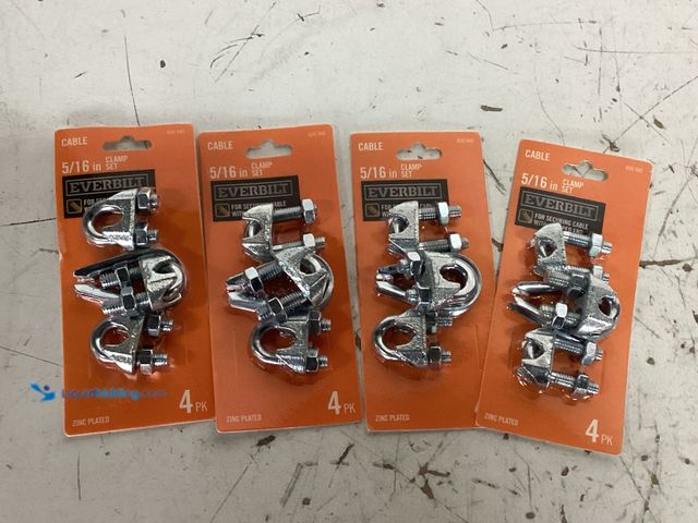 Lot 49-3631357 - Lot of (4) 4ct. Boxes 5/16" Zinc-Plated Clamp Set (Total of 16 Clamps) Model: 42754, New  Ref#BIN073...