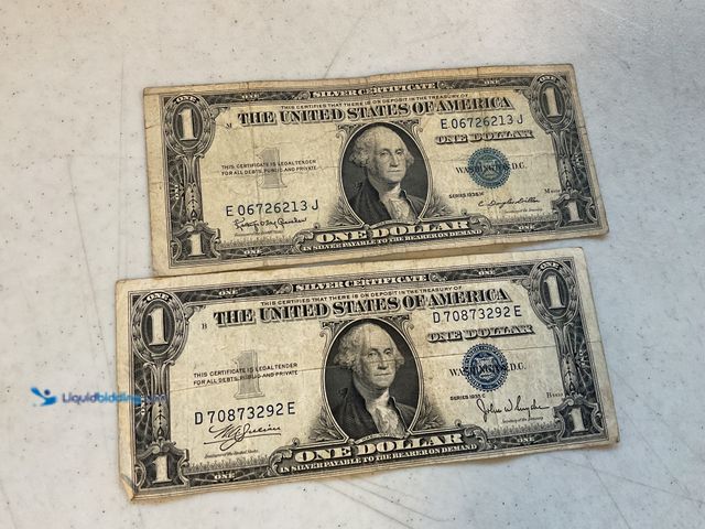 Lot 49-1811299 - 2 BLUE SEAL US ONE DOLLAR SILVER CERTIFICATES INCLUDING 1935 C AND 1935 H