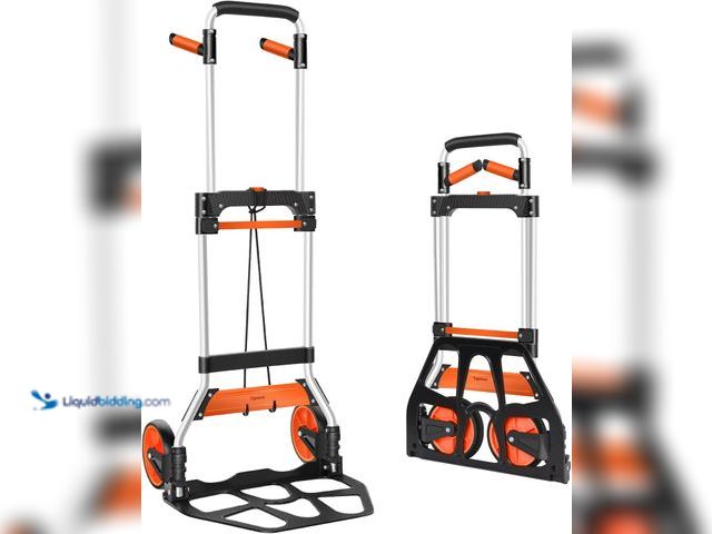 Lot 49-5544184 - Teprovo Dolly Cart, 309 lb Aluminum Folding Hand Truck with Swivel Handle, Heavy Duty Utility Dolly ...