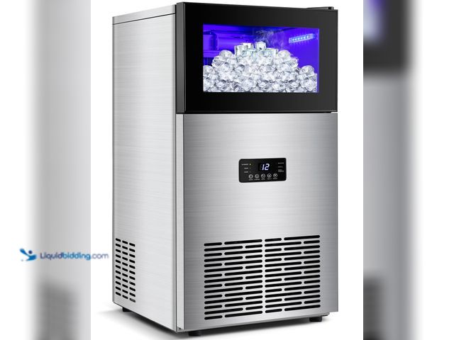 Lot 49-5439805 - Commercial Ice Maker Machine 130LBS/24H with 35LBS Storage Bin, Stainless Steel Undercounter/Freesta...