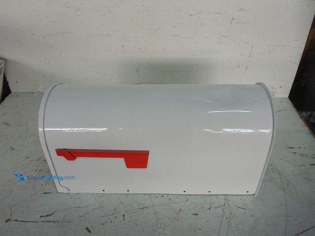 Lot 49-1629170 - Architectural Mailboxes Elite White, Large, Steel, Post Mount Mailbox, Model # E1600WAM, Unused, Has...