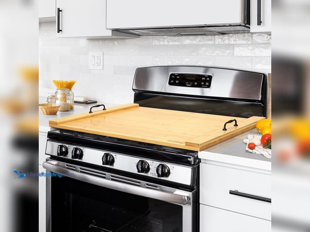 Lot 49-5408538 - Noodle Board Stove Cover, X-Chef 30 x 22" Bamboo Cutting Board Stove Top Cover with Handles, for Ele...