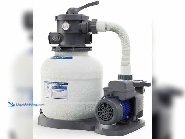 Lot 49-3464300 - 3/4 HP Sand Filter Pump 3800GPH with Timer 16in Up to 16000GAL, Model# SFPV160T, Slightly used, (Una...