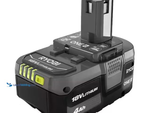 Lot 49-3614532 - RYOBI ONE+ 18V 4.0 Ah Lithium-Ion Batter, Model # PBP005, Slightly used, Has battery, No charger, Un...