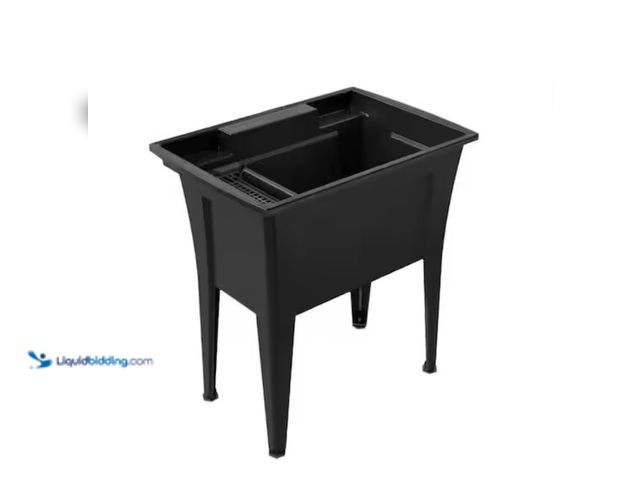 Lot 49-2006265 - 32 in. x 22 in. Black Freestanding Utility/Laundry Sink, Model # G32B-1, Unused, Has attachments, Mi...
