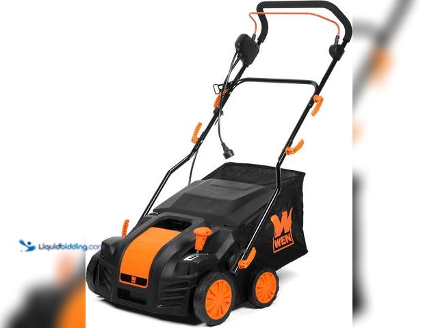Lot 49-2001262 - WEN 16-Inch 15-Amp 2-in-1 Electric Dethatcher and Scarifier with Collection Bag DT1516, Black, Model...