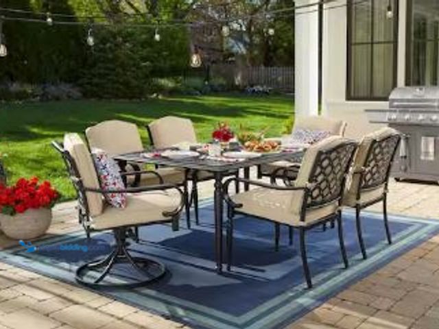 Lot 49-1529746 - Hampton Bay
Laurel Oaks 7-Piece Dark Brown Steel Outdoor Patio Dining Set with CushionGuard Putty C...