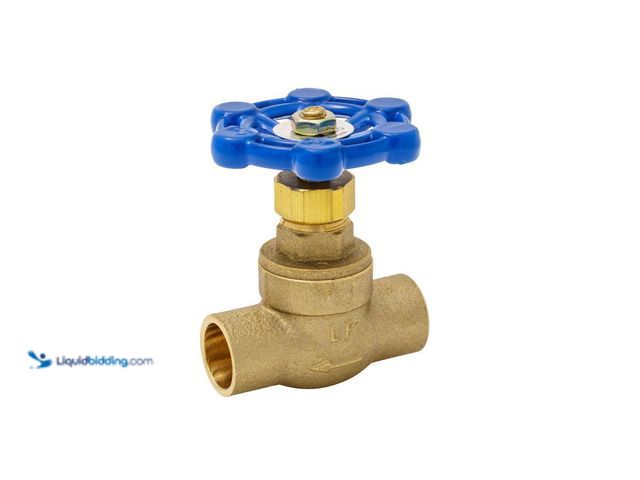 Lot 49-5552120 - QTY 10 -  Everbilt
1/2 in. Brass Sweat x Sweat Stop Valve. Model # 105-503EB. Unused
