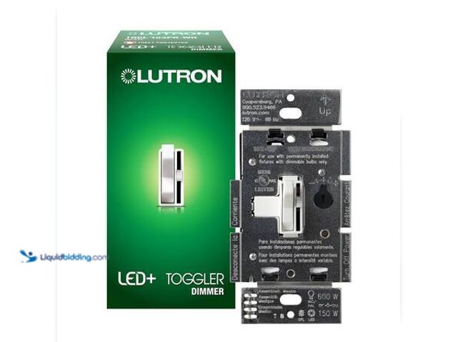 Lot 49-5548930 - QTY 2 - Lutron Toggler LED+ Dimmer Switch for Dimmable LED and Incandescent Bulbs, 150W LED/Single-P...