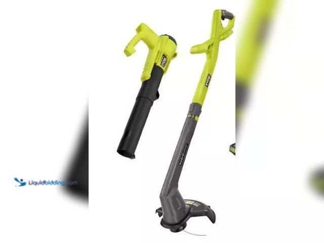 Lot 49-5553505 - RYOBI ONE+ 18V Cordless String Trimmer/Edger and Blower/Sweeper Combo Kit (2-Tools) Model # PCLCK201...