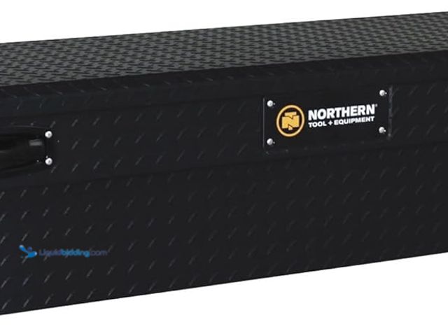 Lot 49-3540226 - Northern Tool Low Profile Crossover Truck Tool Box with Removable Tray - Aluminum, Matte Black, Pull...