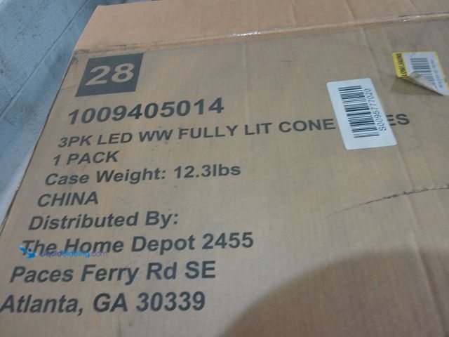 Lot 49-1546936 - (3-Pack) LED Warm White Fully Lit Cone Trees, Model # 1009405014, Unused.  Ref#HOL1113