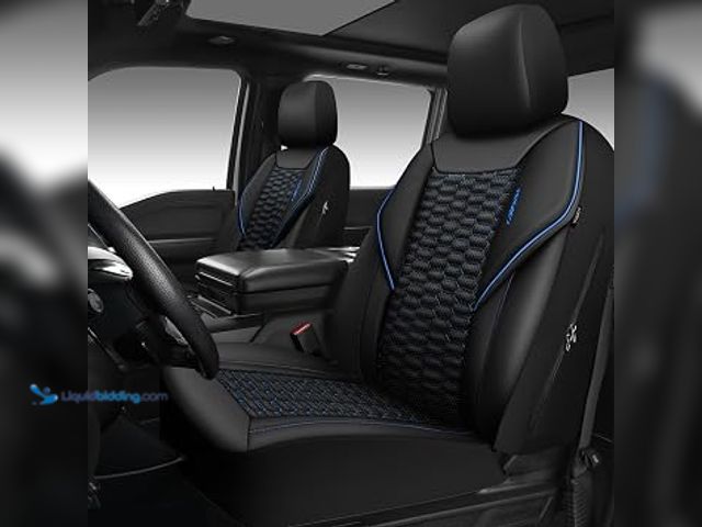 Lot 49-2025637 - CAR PASS 3D Foam PU Leather Car Seat Covers Front Seats, Blue Faux Leather Front Seat Covers for Car...