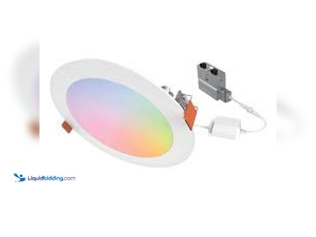 Lot 49-5415497 - HALO HLB 6 in. Color and Tunable White Slim Canless Smart Wi-Fi LED Recessed Downlight with WiZ Pro....