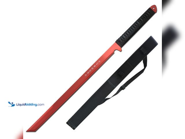 Lot 49-1820401 - Full Tang Stainless Steel Ninja Sword 27" Red - NEW - Features Superior Durability Made for Optimal ...