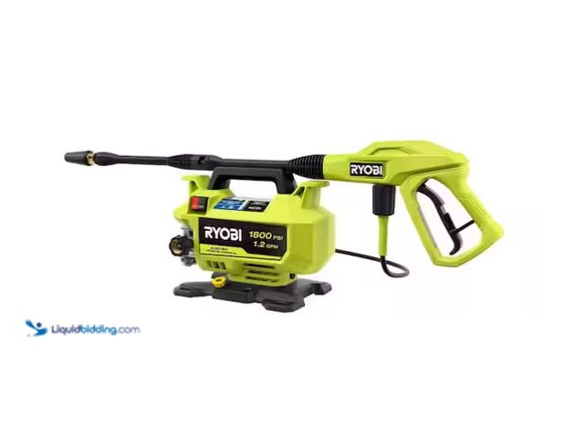 Lot 49-1575973 - RYOBI 1800 PSI 1.2 GPM Cold Water Corded Electric Pressure Washer, Model # RY141803, Slightly used, ...