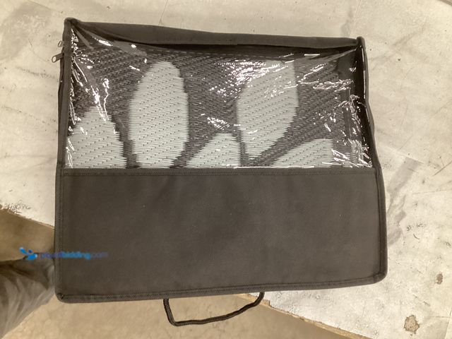 Lot 49-5551556 - Outdoor Wicker Patio Mat (Gray/Black) Unused