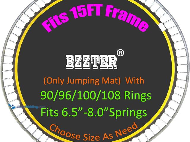 Lot 49-5416050 - Trampoline Replacement Mat,Fits 15ft Round Frame with 90/96/100/108 Rings,Fits 5.3-8.5" Springs,Long...