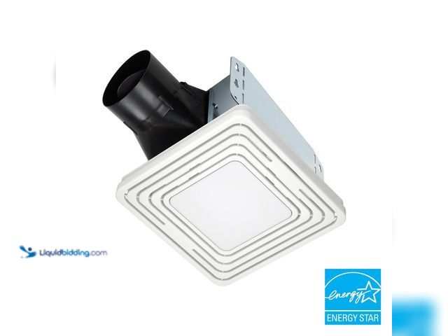 Lot 49-5447727 - Broan-NuTone Roomside Series, White, 50 CFM, No Cut- Roomside Installation Bathroom Fan with Light, ...