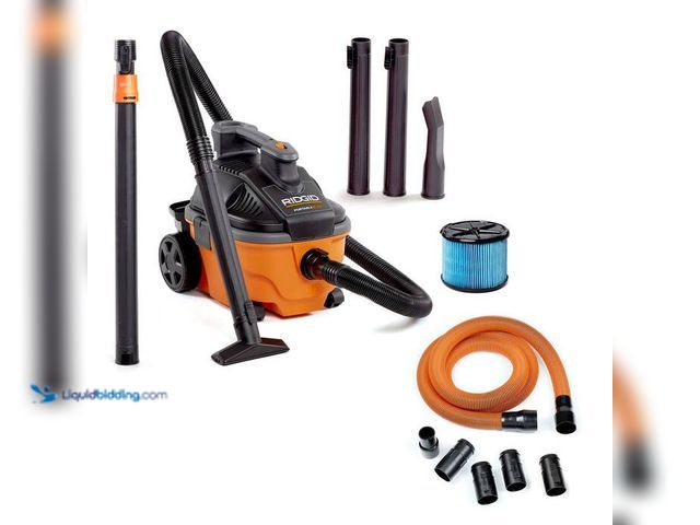 Lot 49-2004230 - RIDGID 4 Gal. 5.0 Peak HP Portable Shop Vacuum WD4070 Wet Dry Vac with Fine Dust Filter, 10 ft. Pro ...