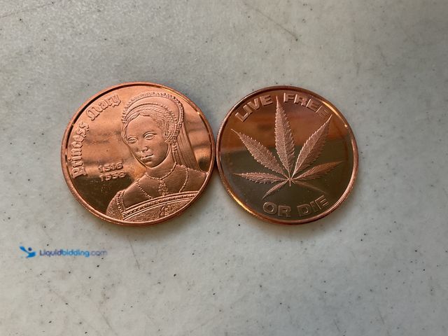 Lot 49-3708145 - LOT OF 2 COLLECTIBLE FACE ONE AV OUNCE .999 FINE COPPER COINS