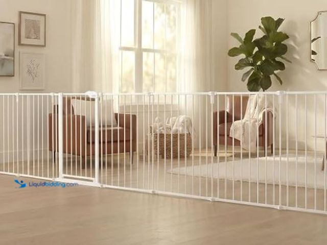 Lot 49-2026242 - Regalo Safety 24"-192" Metal 2-in-1 Super Wide Baby Gate & Play Yard. Model # B003VNKLIY. MSRP: 89.9...