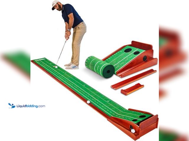 Lot 49-5406711 - Perfect Practice Golf Putting Mat with Ball Return - Portable Practice Putting Green - Training Aid ...