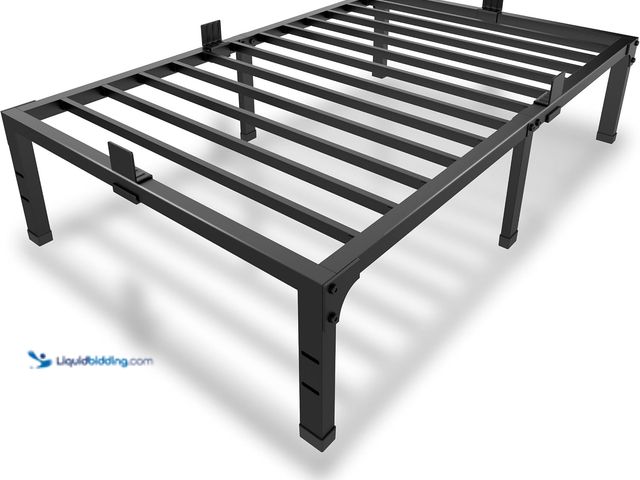 Lot 49-5544216 - MAF 14 Inch Metal Platform Twin Bed Frames, Heavy Duty Black Bed Frame with Steel Slats Support, No ...