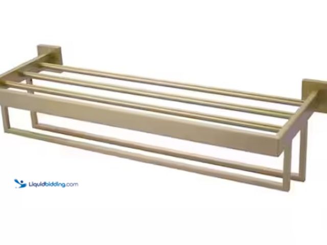 Lot 49-1515911 - 24 in. Wall Mounted Double Towel Bar in Brushed Gold, Model # 4050101G, Unused.  Ref#HDPA0626